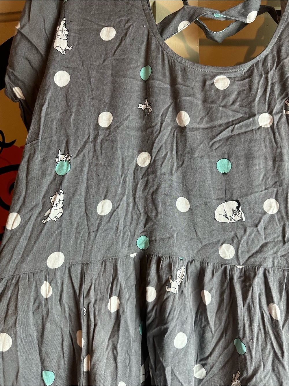 Gray Polka Dot Dress Winnie the Pooh print plus size 5X from torrid - Picture 2 of 8